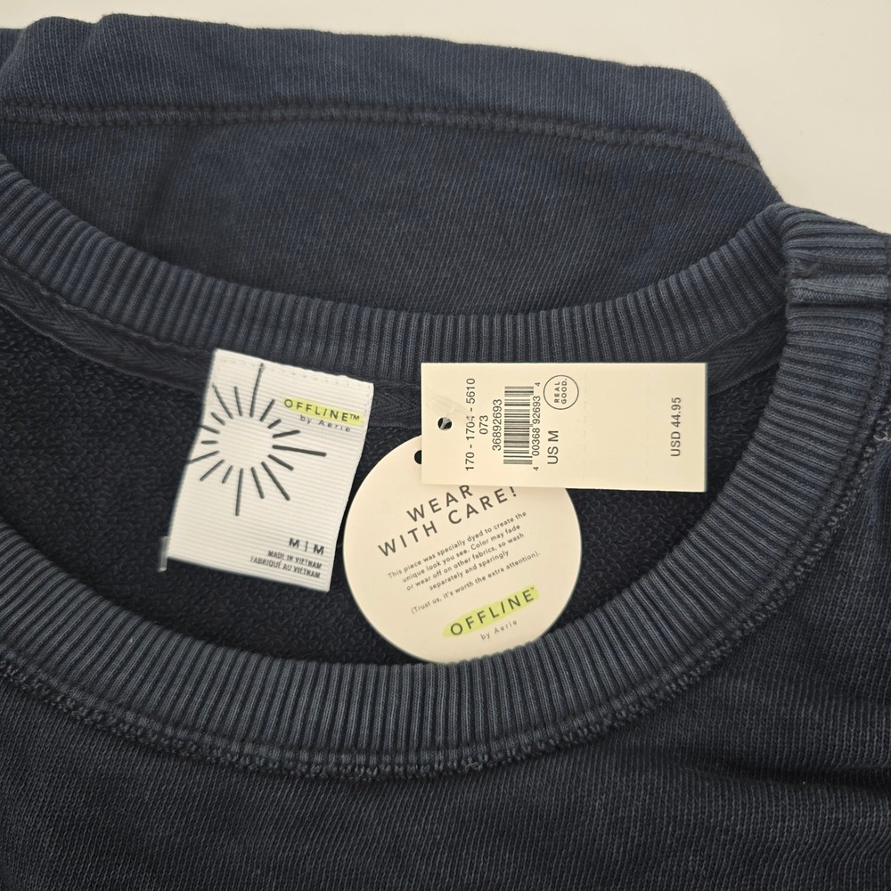 OFFLINE by Aerie Cutout Sweatshirt Mini Dress Blue Medium NWT - Picture 5 of 7